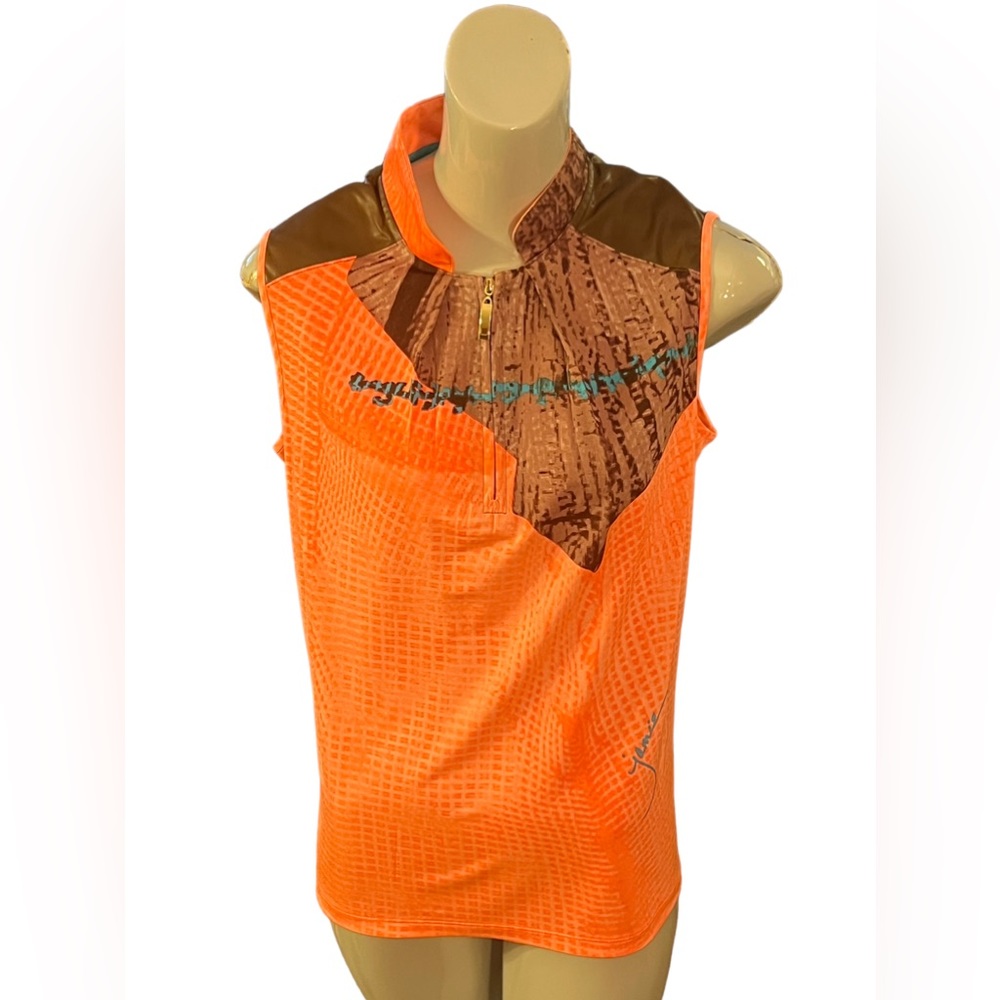 Jamie Sadock Orange Sleeveless Golf Top